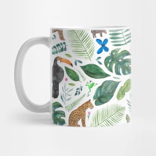 Tropical Leaves and Jungle Animals Mug